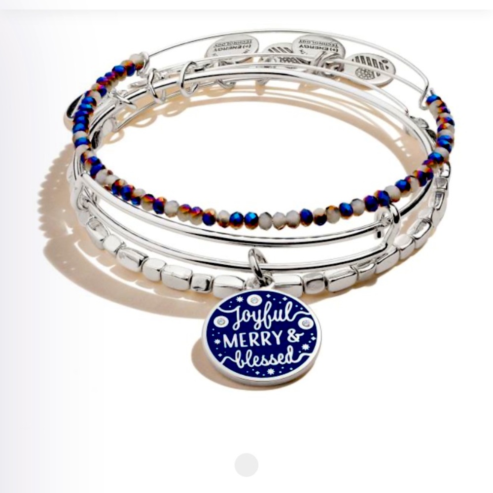 Alex and Ani Joyful Merry and Blessed 3 piece set new in box